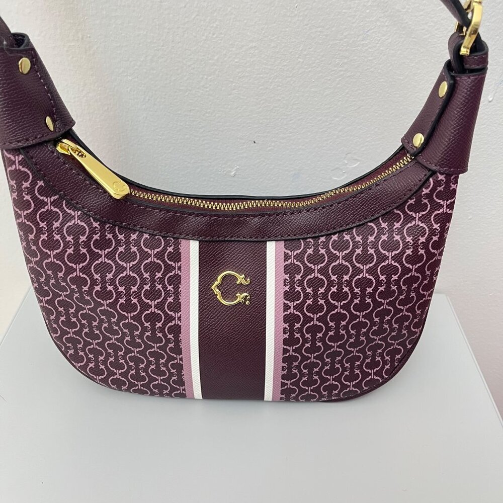 C‎ Wonder June Half Moon Signature (Purrple/Wine Colored) Shoulder Bag-SMALL